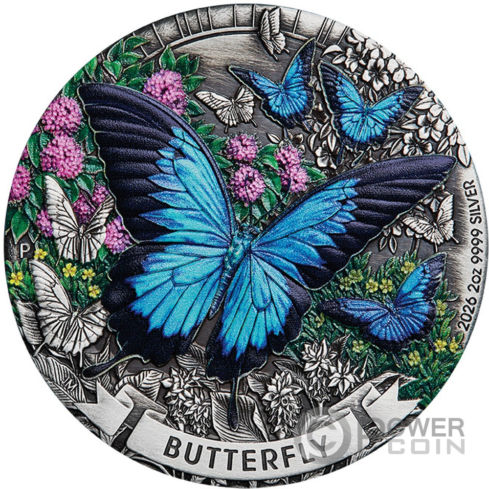 BUTTERFLY 2 Oz Silver Coin 2$ Australia 2026