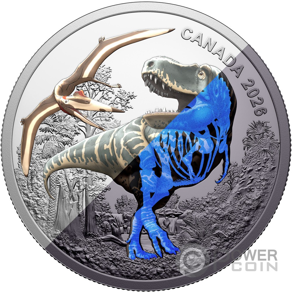 T REX Dinosaur 1 Oz Silver Coin 20$ Canada 2026