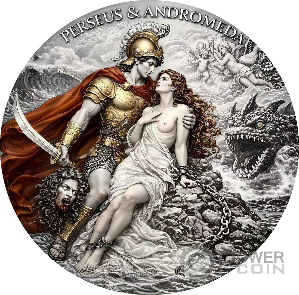 PERSEUS AND ANDROMEDA Ancient Greek Mythology 2 Oz Silver Coin 2000 Francs Cameroon 2026