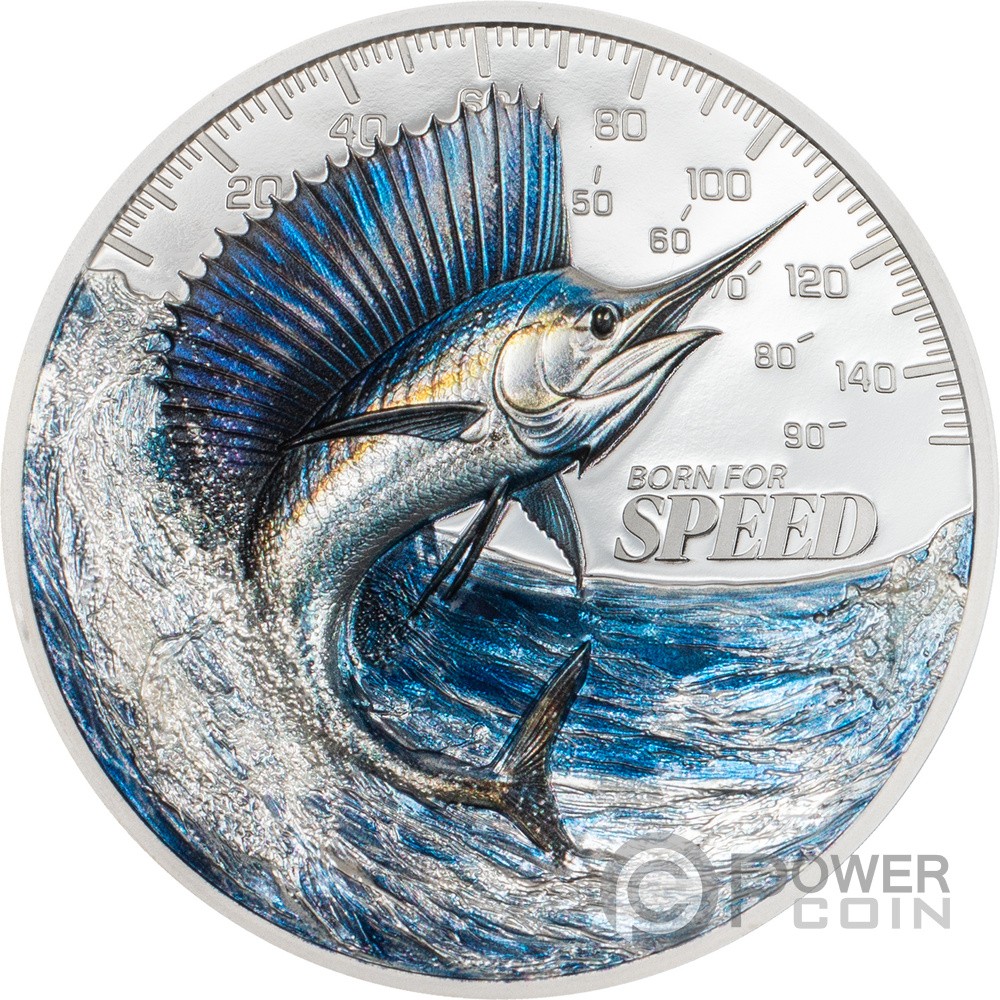 SAILFISH Born for Speed 1 Oz Silver Coin 5$ Cook Islands 2027