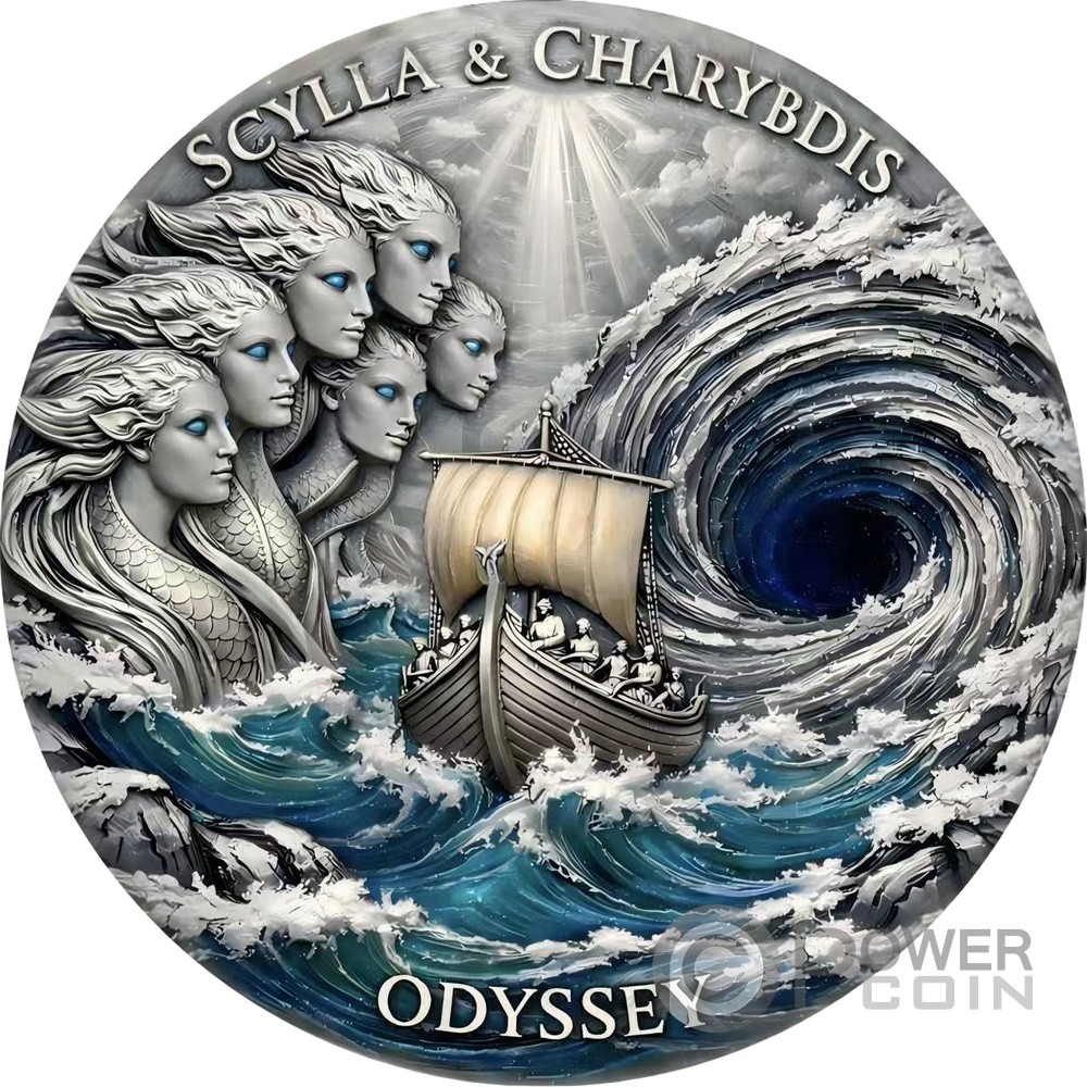 SCYLLA AND CHARYBDIS Odyssey 2 Oz Silver Coin 2000 Francs Cameroon 2026